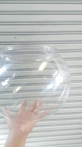 โหลปลาพลาสติกใสขนาดใหญ่ปากกว้าง 8 นิ้วสูง 11.5 นิ้ว