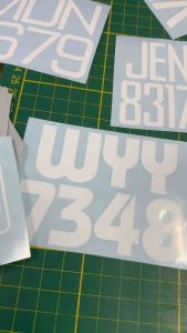 1 SET/Motocycle Plate Number Decal/Number Decal waterproof/Oracal Number Decal Sticker Plate Motor Putih