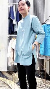 Baju Koko Qurta Muslim Kurta RAMI Katun Lengan 3/4 Size Jumbo