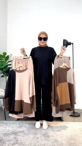 One Set Wanita Jumbo Babyterry Geya Setelan Polos Oversize Bigsize Xxxl