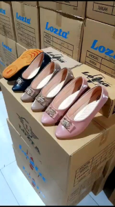 LOZTA Sepatu Flatshoes Wanita SF 03 Motif Pita Cantik Anggun Shoes Flat Karet