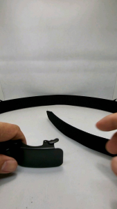 Sabuk Ikat Pinggang Gesper Pria Dewasa Kepala Rel Otomatis Polos Hitam Bahan Kulit Pu Sintetis dan Nylon Poliester