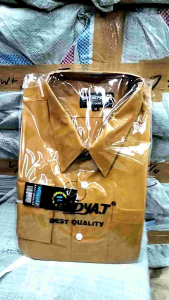 KEMEJA polos pria lengan panjang WARNA KUNING GOLD✅ kemeja formal reguler fitt (cod)✅