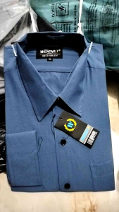 (COD)✅kemeja wendya.T kemeja polos pria lengan panjang warna DENIM✅