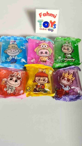 6 pcs CRYSTAL MUD mainan slime bantal karakter