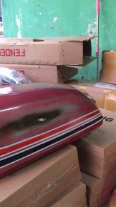 Tangki K5 & GL100: Bahan Tebal Motif Mbladus Merah Cat Detail Poll Real Gambar