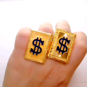 Cincin Biscuit Dollar Kosong Saiz 18.5 24  Emas 916 Yon Hing