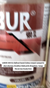 Lebur 480 SL Glyfosat 1 Liter Basmi Rumput Mati Sampai Akar-Akarnya Secara Sistemik