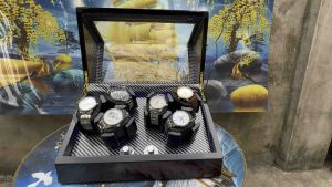 Hộp 4xoay 6 xoay 5 chế độ xoay+đèn Led+dừng đóng mở nắp Hộp xoayLắc tích cót đồng hồ cơ Winder Watch