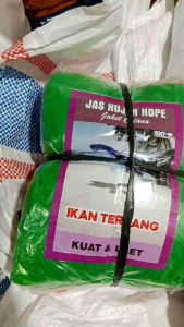 Promo 12pcs - jas hujan plastik HDPE / mantel mantol plastik lengan panjang - termurah