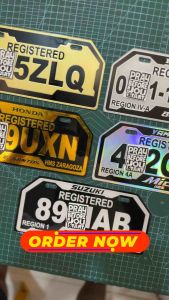 TEMPORARY PLATE FOR MOTORCYCLES 3mm acrylic Waterproof Black Text White Background Standard