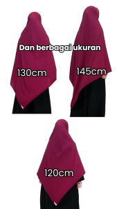 Hijab segiempat polos syari hijab hayuri | size 120/130/145 cm