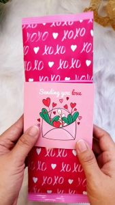 Valentines Chipbag Gifts Bundle With Free Card  - Valentines Gift - Pen with Pensleeve Magnetic Bookmark Keychain Memo Pad Chocolate