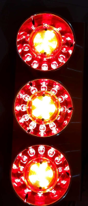 1 Pair (2 Pcs) - 24V LED 3 slots Round  Isuzu/Fuso Truck Trailer Tail Light