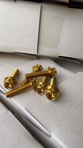 น็อตยึดโช้คหน้า น็อตจับโช้คหน้า 6 ตัว Tena ทุกปี หัวเจาะ หัวเฟือง เลสแท้ 100% 8X45 2ตัว 8X35 4 ตัว