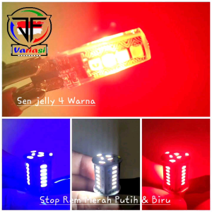 Paket Combo Lampu Stop Rem Running BAYONET 30 Mata + Sen Jelly Kedip 4 Warna Depan Belakang Wajib Arus DC 12 Volt Universal