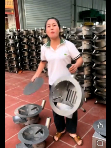 BẾP ĐUN CỦI 40 CM _ CÓ ỐNG KHÓI_ TẤM CHỐNG  ĐEN NỒi