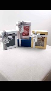 Gift Box Transparent Window Cover Pink Blue White Brown Creamy Yellow Colour Kotak Hadiah