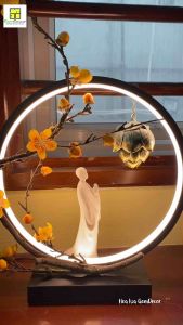 Đèn Thác Trầm Sen Trắng Thập Lý Đào Hoa Trang Trí Phòng Làm Việc Phòng Ngủ Phong Thủy