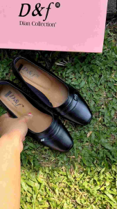 D&f 442 WP | Sepatu Pantofel Kulit Wanita Hak 5cm Sol Wedges