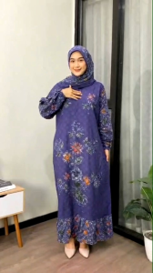 New CollectionGamis Wanita Muslim/Gamis Batik CAP Bapindo /Gamis Ruffle Klok Free Hijab