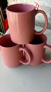 3pcs.Pink Ceramic Coffee Mugs 13oz Microwavable