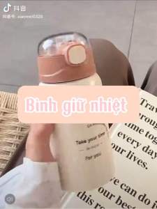 Bình Giữ Nhiệt 450ml Phong Cách Hàn Quốc Chất Liệu Inox304 Chống Rỉ Kèm Ống Hút Silicon