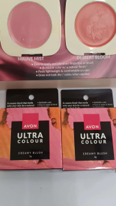 AVON ULTRA COLOR CREAMY BLUSH 3.GMauve Mist and Dessert Bloom Blush Compacts - Easy to apply blend with fingertips or brush - Buildable color with natural finish - Feels lightweight and comfortable - Does not look cakey when applied.