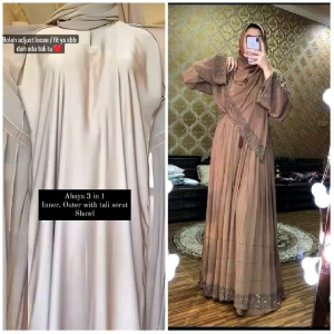 ABAYA SHAYLINN FROM DUBAI UAE Womens White Dress with Silver and Black Diamond Stone Belt