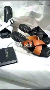 SANDAL wanita kasual 37-40 empuk pull busa terbaru silang gesper hak 2cm