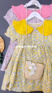 Dapper Darling Dress Anak Perempuan Flower Set Tas Dress Summer Anak
