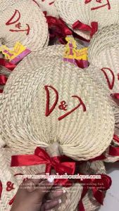 Handmade straw fan with embroidery name | Pamaypay Abaniko