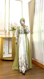 Gamis Branded Motif Terbaru Simple Elegant Kekinian