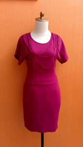 mini midi dress wanita ungu S cewek lengan pendek bodycon santai