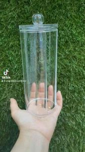 Hộp Đựng Bông Tẩy Trang Dạng Trụ Trong Suốt Cao Cấp - 19.5*6.8