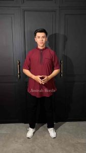 BAJU KOKO KURTA BAJU PAKISTAN DEWASA LAKI - LAKI LENGAN PENDEK BORDIR SIMPEL & ELEGANT