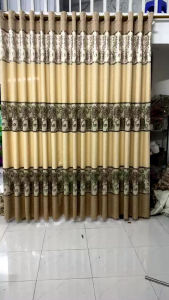 Rèm gấm thổ cẩm kim tuyến nâu nhạt hoạ tiết hoa chất gấm kim tuyến ánh ánh đẹp hợp rèm cửa chính rèm cửa sổrèm ngăn phòng .