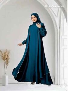 Gamis Abaya Ceruty Babydoll Salsa mahogany Busana Muslim Wanita dewasa Terbaru dengan Aplikasi Mewah