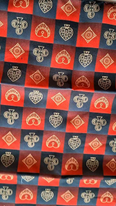 CAPITAL - SLAYER BANDANA MOTIF RED CARD PION SEVEN SCOP / PAISLEY SCARFT AKSESORIS FASHION