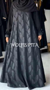 ABAYA EMBOS WOLFIS - Gamis Hitam by Asy-Syakira Fashion Temboro