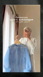 (COD) tunik brokat model silang outer wanita atasan kebaya kombinasi organza terbaru