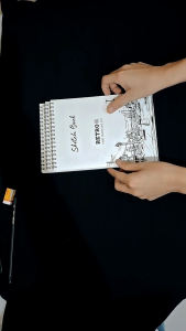 sketchbook Jilid ring spiral atas cover vintage retro Bookpaper cream ukuran A4-a5-a6