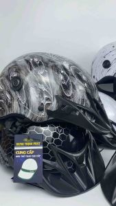 Nón bảo hiểm nửa đầu nhúng carbon thể thao gắn mũi givi cao cấp [TẶNG TEM BIKER]  Mũ bảo hiểm carbon sơn phủ 4k nano chống trày kiểm định