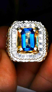 Batu permata natural london blue topaz