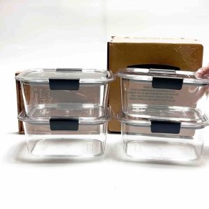 Rubbermaid Brilliance Original/Authentic 8PC (4pcs 4.7cup container and 4pcs lids) Plastic Container with Lids Made in USA 2053292