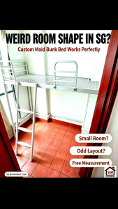 Custom Made Metal Grid Maid Loft Bed High Bed Frame Suitable For Odd Shape Room Custom Size For Singapore HDB Condo Landed House