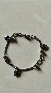 Gelang wanita rantai oval custom rantai halus baja putih monel original