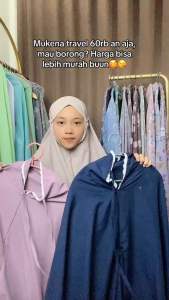 Mukena Traveling 2in1 Dewasa Katun Polos Premium Mini Pouch