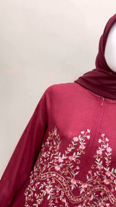 GAMIS BORDIR LINEN IMPORT/GAMIS TERBARU KEKINIAN GAMIS LEBARAN SUPER MEWAH