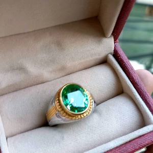 CINCIN BATU GREEN AQUAMARIN KUALITAS SUPER